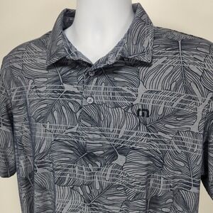 Travis Mathew Mens L Dolphin Dive Blue Golf Polo Performance Tropical Hawaiian